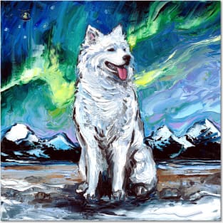 Samoyed Night Posters and Art